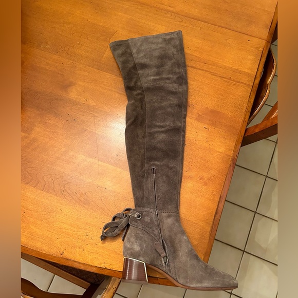 Tory Burch - Tan Suede Over-The-Knee Ankle-Tie Boot (Gigi) - Picture 11 of 12